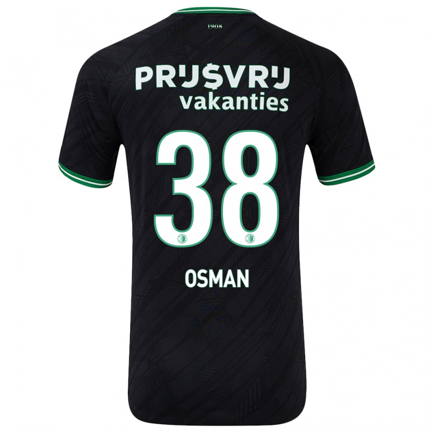 Kinder Ibrahim Osman #38 Schwarz Grün Auswärtstrikot Trikot 2024/25 T-Shirt