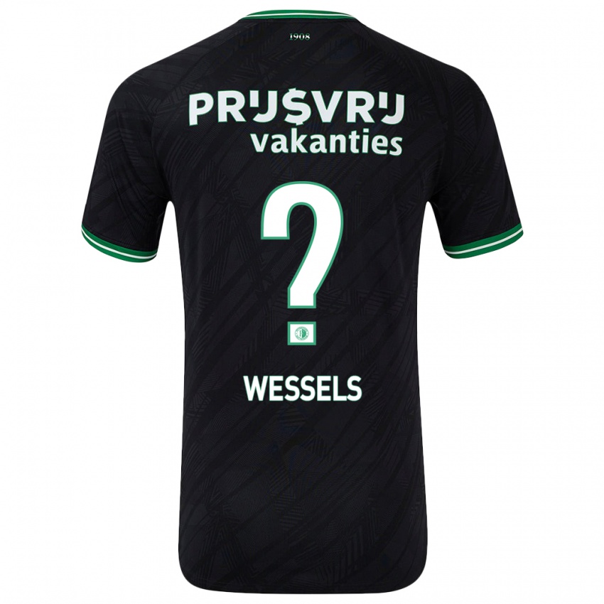 Kinder Tijme Wessels #0 Schwarz Grün Auswärtstrikot Trikot 2024/25 T-Shirt