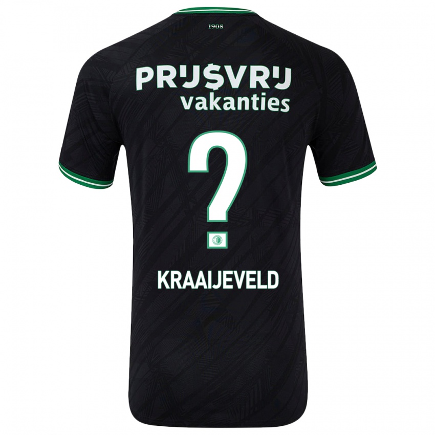 Kinder Thijs Kraaijeveld #0 Schwarz Grün Auswärtstrikot Trikot 2024/25 T-Shirt