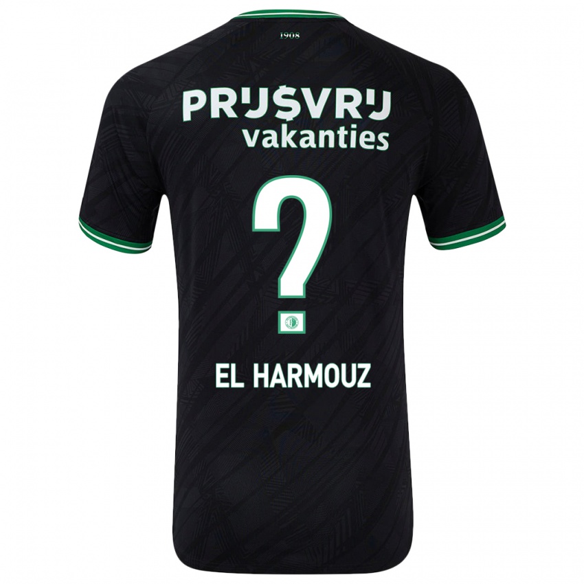 Kinder Nassim El Harmouz #0 Schwarz Grün Auswärtstrikot Trikot 2024/25 T-Shirt