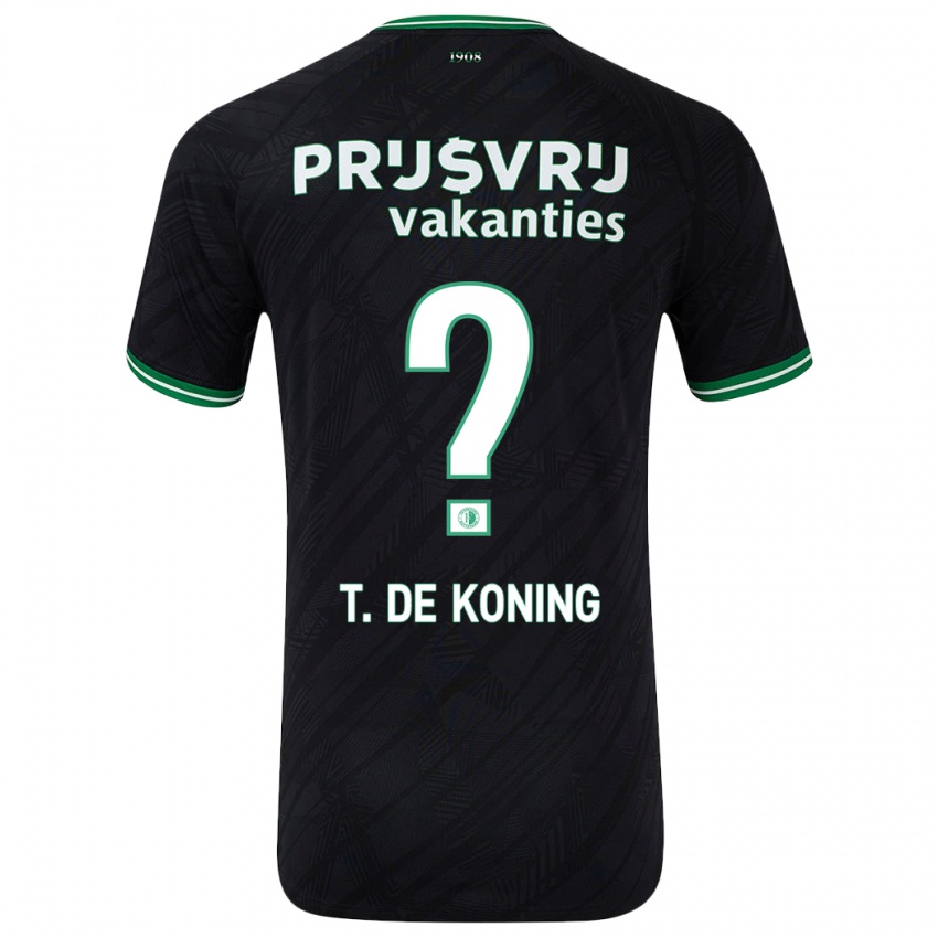 Kinder Tim De Koning #0 Schwarz Grün Auswärtstrikot Trikot 2024/25 T-Shirt