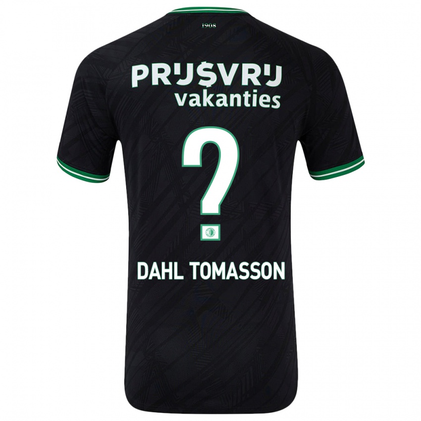 Kinder Luca Dahl Tomasson #0 Schwarz Grün Auswärtstrikot Trikot 2024/25 T-Shirt