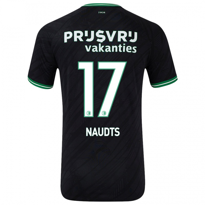 Kinder Jamir Naudts #17 Schwarz Grün Auswärtstrikot Trikot 2024/25 T-Shirt