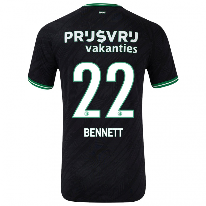 Kinder Walter Bennett #22 Schwarz Grün Auswärtstrikot Trikot 2024/25 T-Shirt