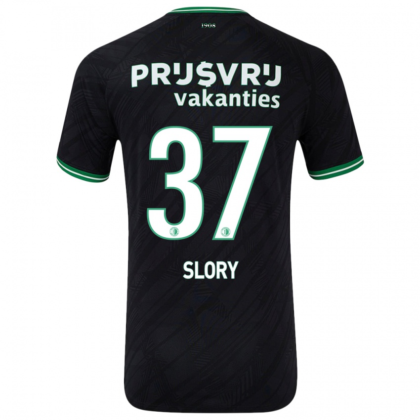 Kinder Jaden Slory #37 Schwarz Grün Auswärtstrikot Trikot 2024/25 T-Shirt