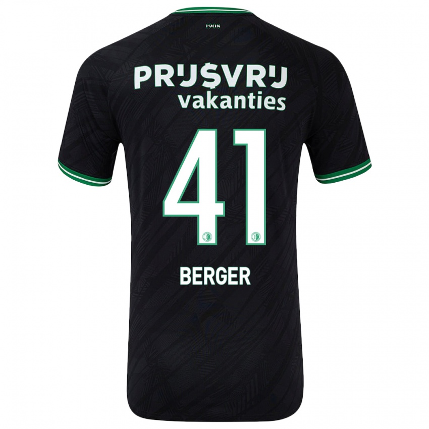 Kinder Mannou Berger #41 Schwarz Grün Auswärtstrikot Trikot 2024/25 T-Shirt