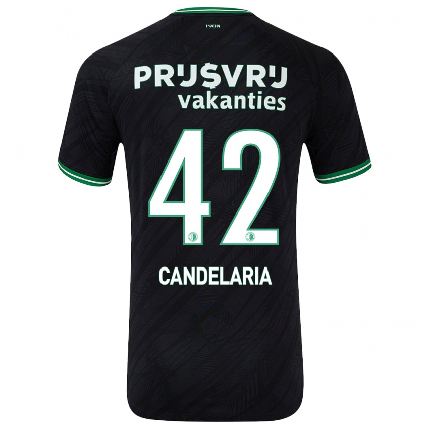 Kinder Jayden Candelaria #42 Schwarz Grün Auswärtstrikot Trikot 2024/25 T-Shirt