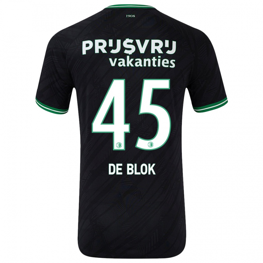 Kinder Lars De Blok #45 Schwarz Grün Auswärtstrikot Trikot 2024/25 T-Shirt