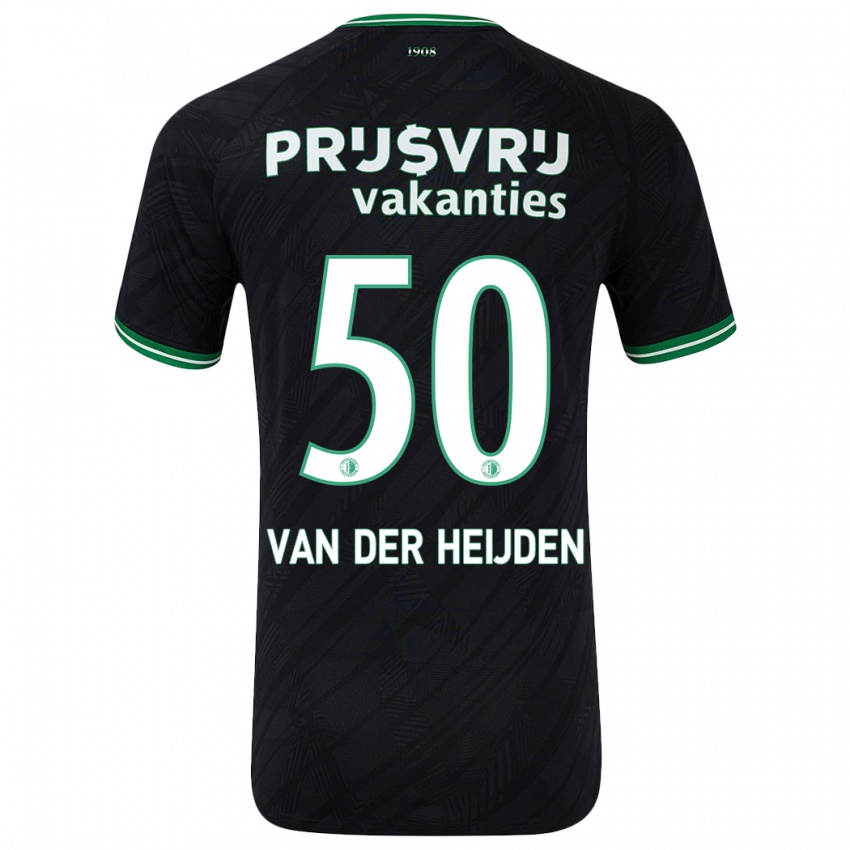 Kinder Delano Van Der Heijden #50 Schwarz Grün Auswärtstrikot Trikot 2024/25 T-Shirt