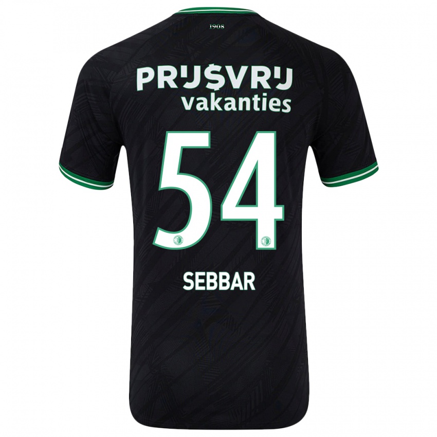 Kinder Marouane Sebbar #54 Schwarz Grün Auswärtstrikot Trikot 2024/25 T-Shirt