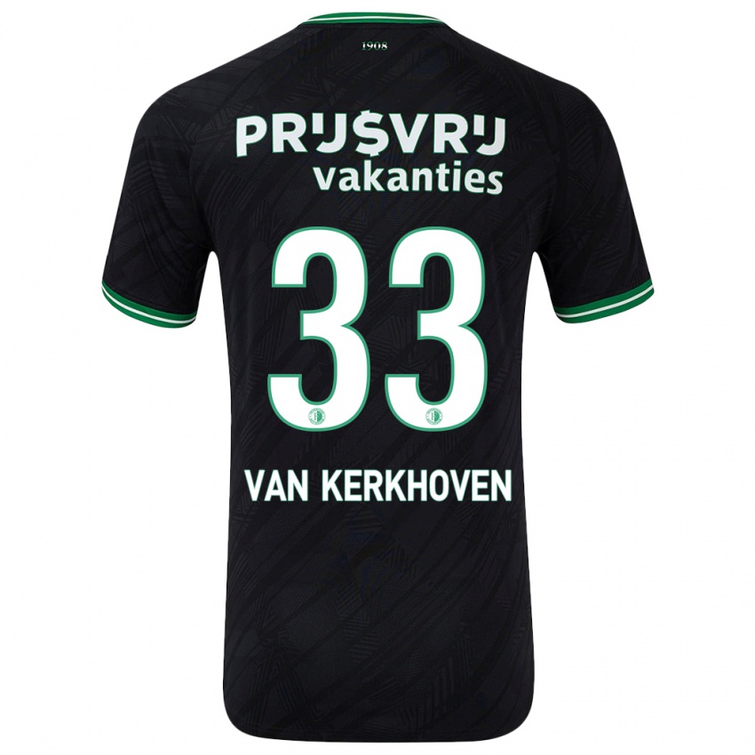 Kinder Ella Van Kerkhoven #33 Schwarz Grün Auswärtstrikot Trikot 2024/25 T-Shirt