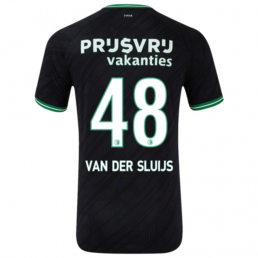 Kinder Joep Van Der Sluijs #48 Schwarz Grün Auswärtstrikot Trikot 2024/25 T-Shirt