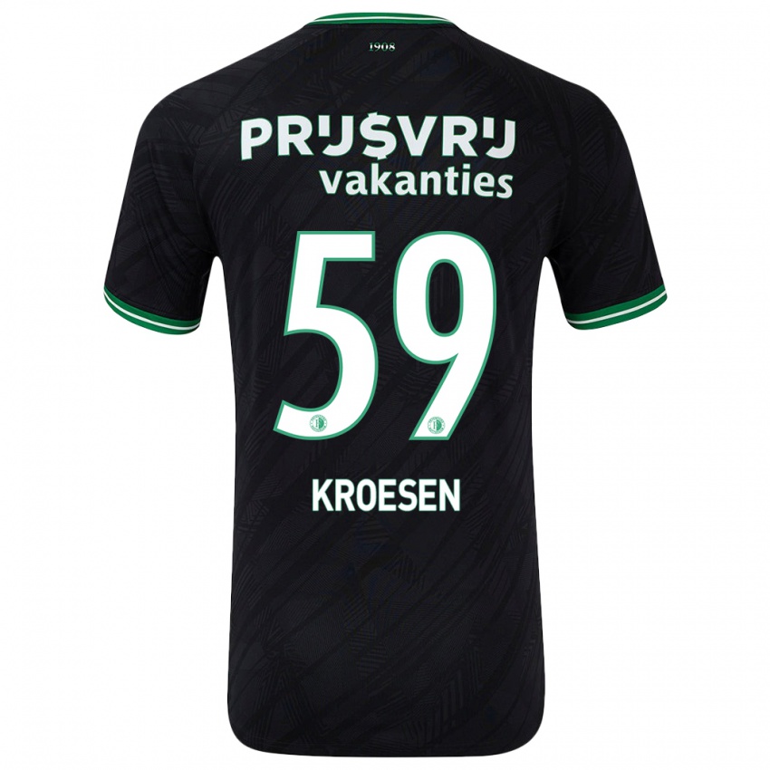 Kinder Jaimy Kroesen #59 Schwarz Grün Auswärtstrikot Trikot 2024/25 T-Shirt