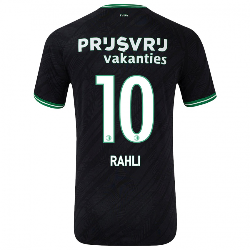 Kinder Khalid Rahli #10 Schwarz Grün Auswärtstrikot Trikot 2024/25 T-Shirt