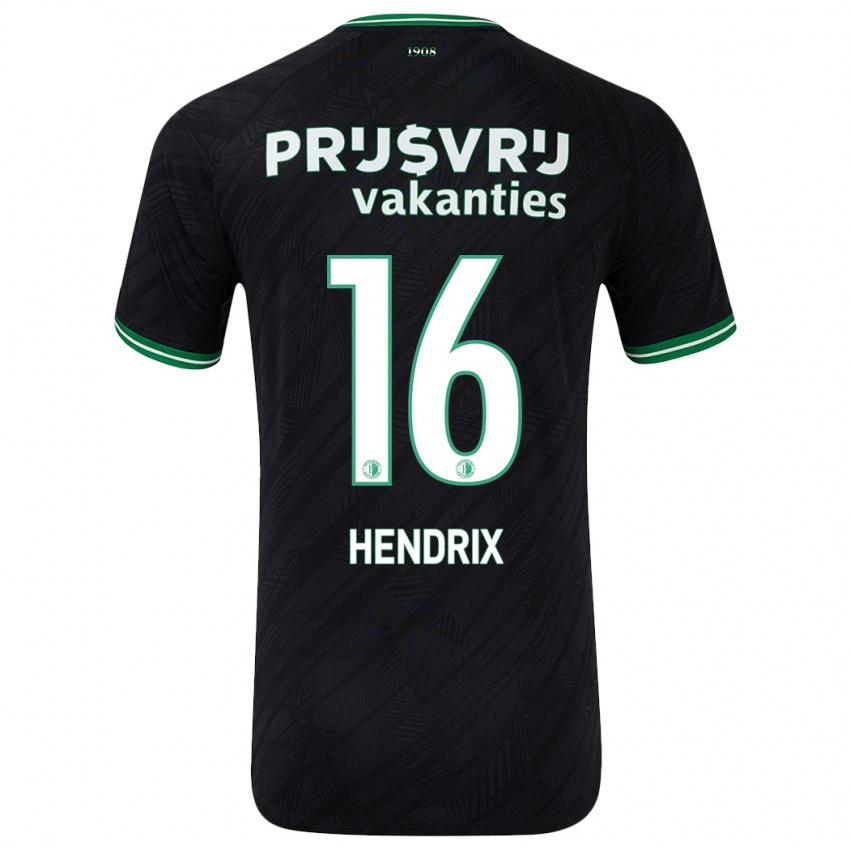 Kinder Jorrit Hendrix #16 Schwarz Grün Auswärtstrikot Trikot 2024/25 T-Shirt