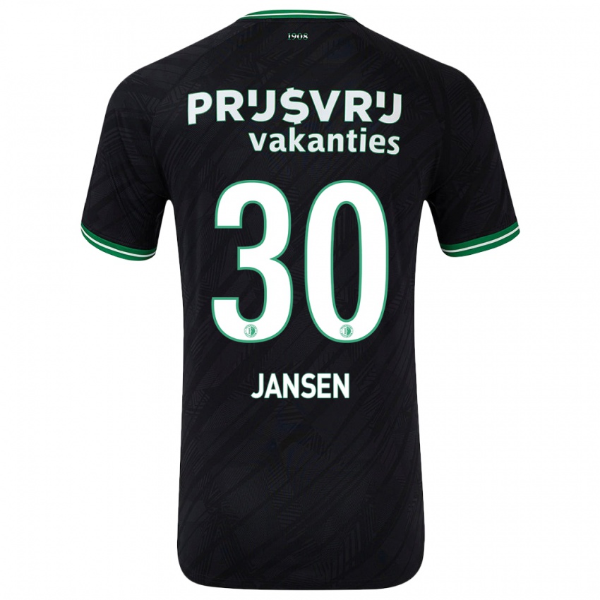 Kinder Thijs Jansen #30 Schwarz Grün Auswärtstrikot Trikot 2024/25 T-Shirt