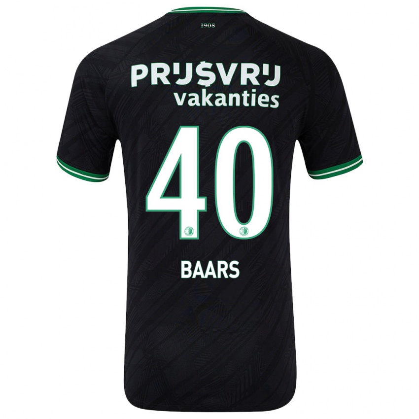 Kinder Guus Baars #40 Schwarz Grün Auswärtstrikot Trikot 2024/25 T-Shirt