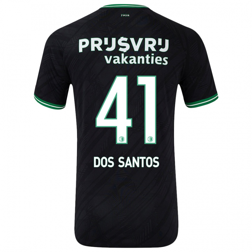 Kinder Giuliany Ben-David Dos Santos #41 Schwarz Grün Auswärtstrikot Trikot 2024/25 T-Shirt