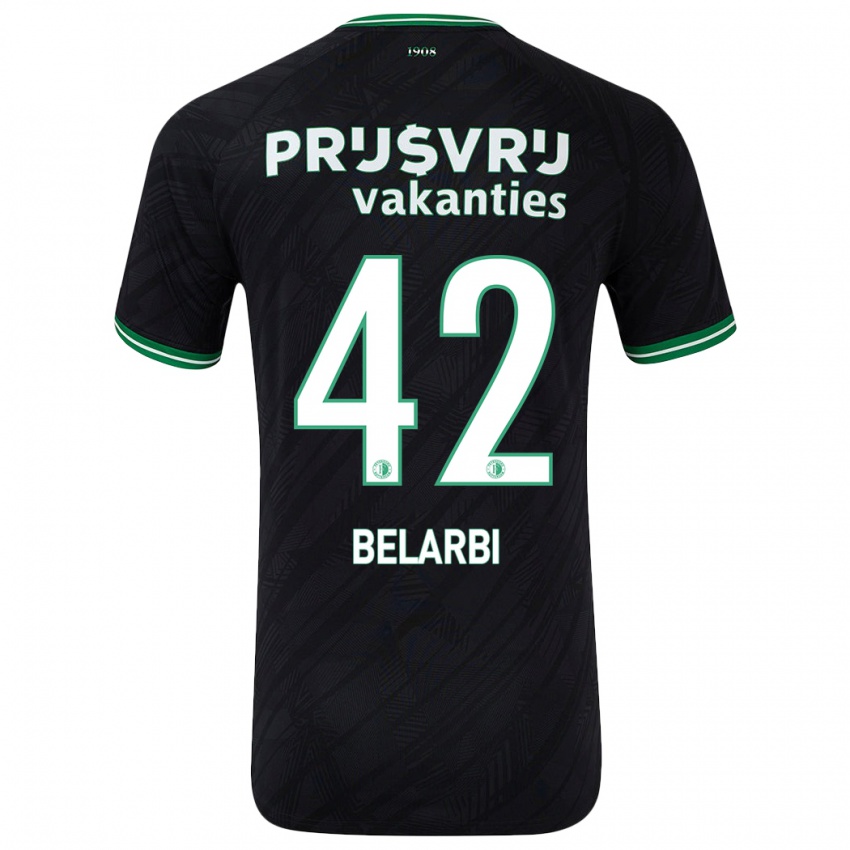 Kinder Abdel Belarbi #42 Schwarz Grün Auswärtstrikot Trikot 2024/25 T-Shirt