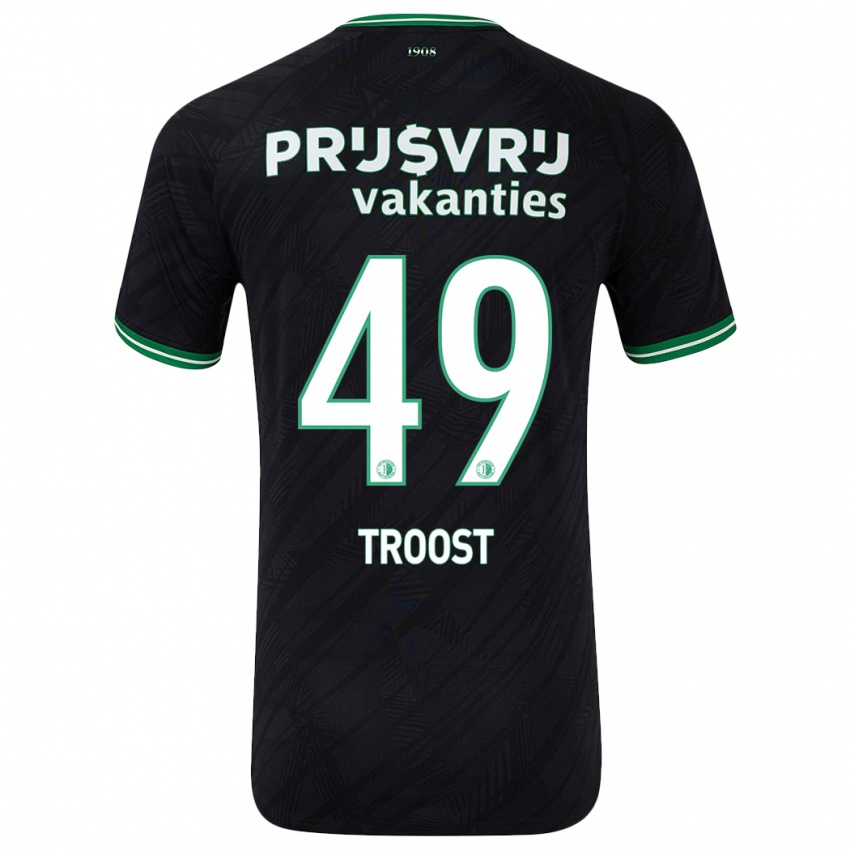 Kinder Tein Troost #49 Schwarz Grün Auswärtstrikot Trikot 2024/25 T-Shirt