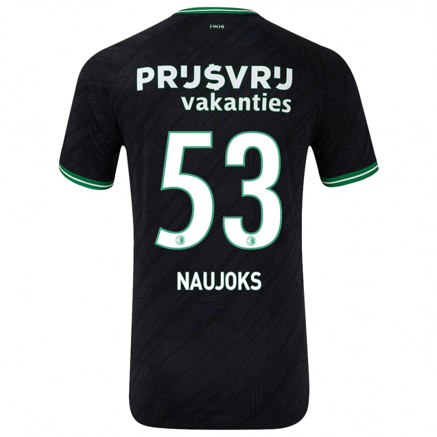 Kinder Noah Naujoks #53 Schwarz Grün Auswärtstrikot Trikot 2024/25 T-Shirt