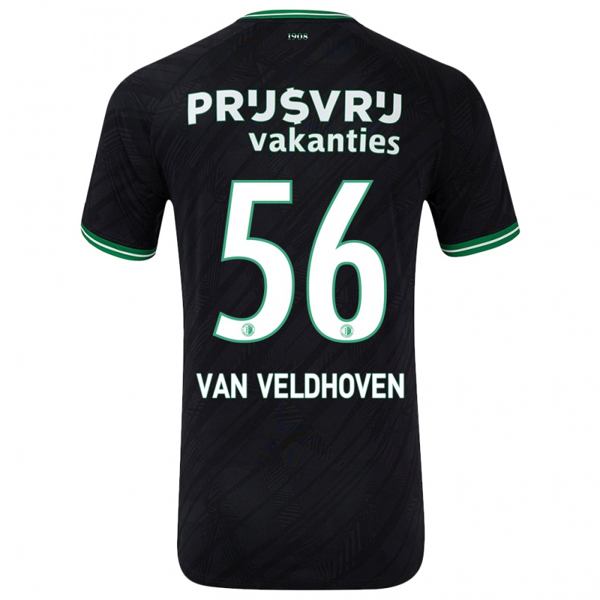 Kinder Kars Van Veldhoven #56 Schwarz Grün Auswärtstrikot Trikot 2024/25 T-Shirt