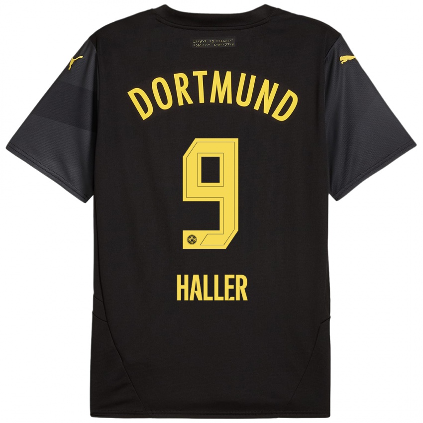 Kinder Sebastien Haller #9 Schwarz Gelb Auswärtstrikot Trikot 2024/25 T-Shirt