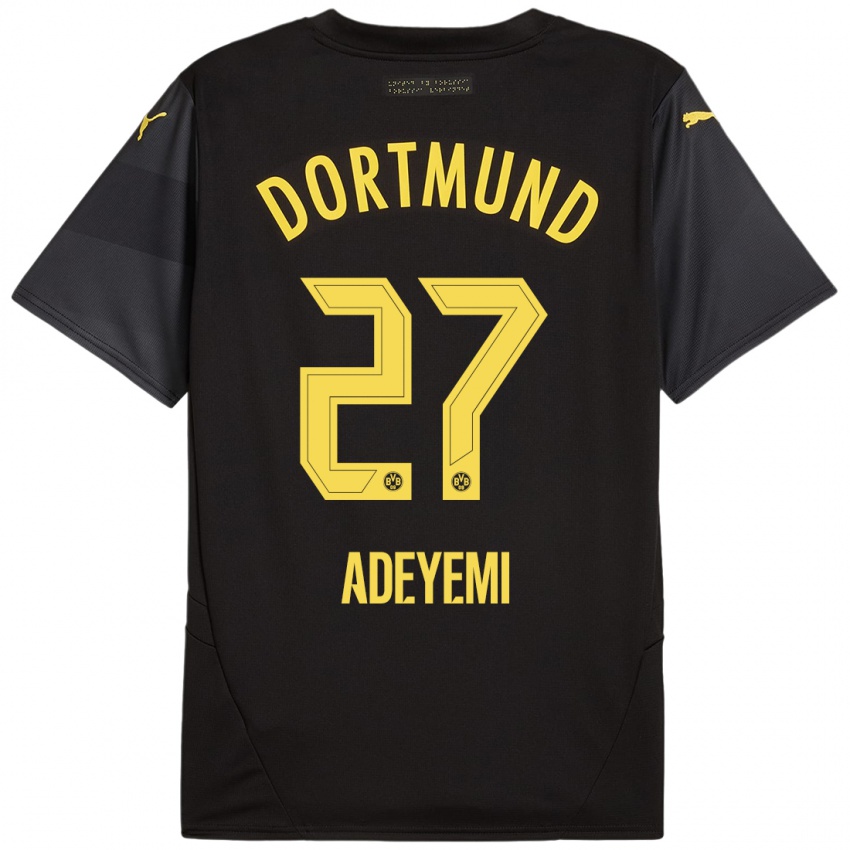 Kinder Karim Adeyemi #27 Schwarz Gelb Auswärtstrikot Trikot 2024/25 T-Shirt