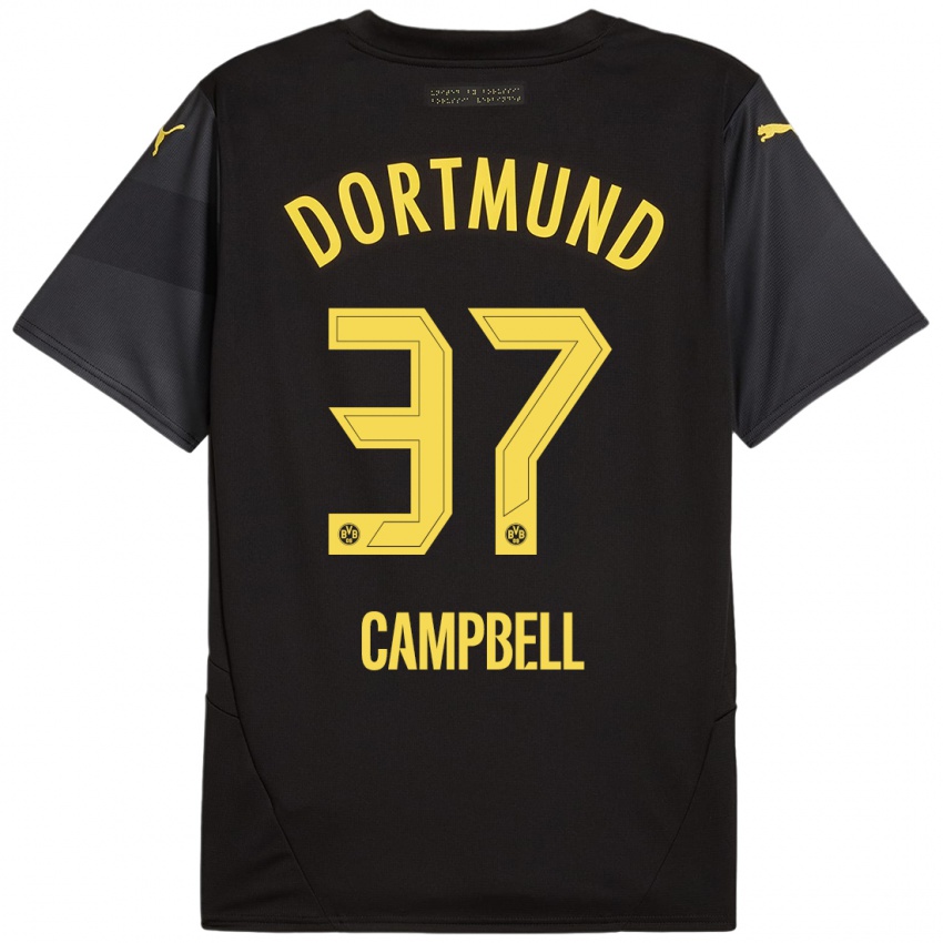 Kinder Cole Campbell #37 Schwarz Gelb Auswärtstrikot Trikot 2024/25 T-Shirt