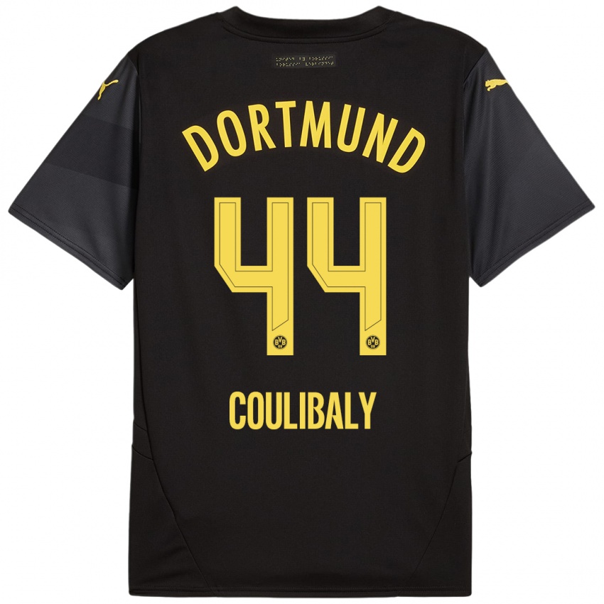 Kinder Soumaila Coulibaly #44 Schwarz Gelb Auswärtstrikot Trikot 2024/25 T-Shirt