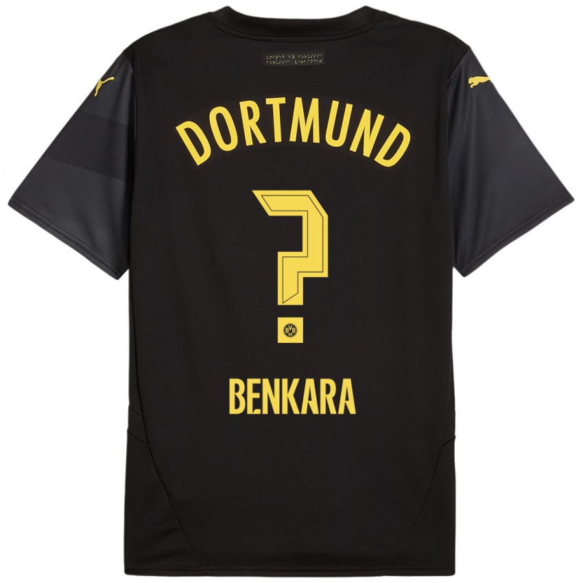 Kinder Elias Benkara #0 Schwarz Gelb Auswärtstrikot Trikot 2024/25 T-Shirt