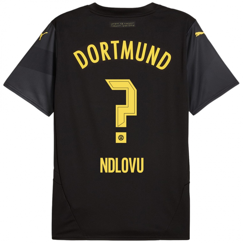 Kinder Desmond Ndlovu #0 Schwarz Gelb Auswärtstrikot Trikot 2024/25 T-Shirt