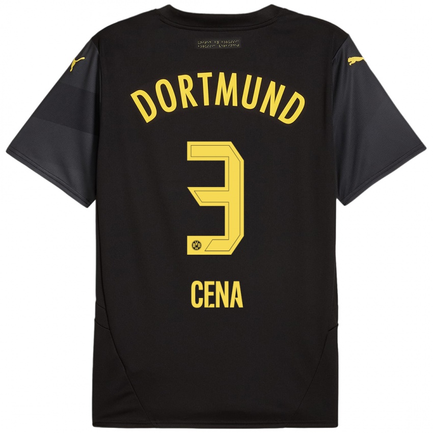 Kinder Valon Cena #3 Schwarz Gelb Auswärtstrikot Trikot 2024/25 T-Shirt