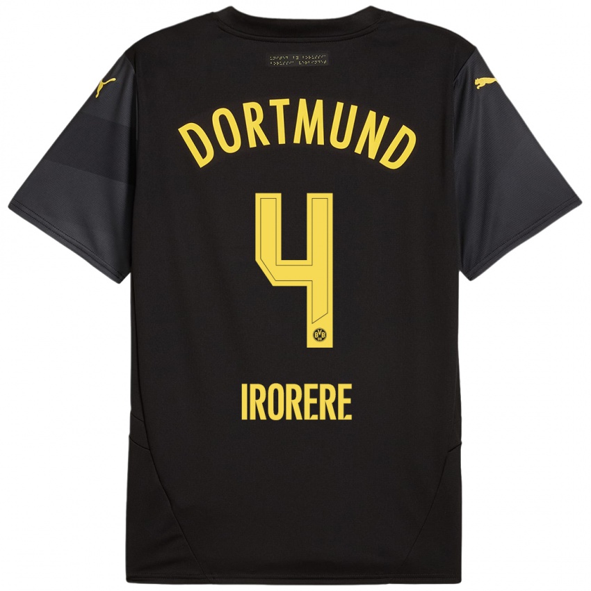 Kinder Felix Irorere #4 Schwarz Gelb Auswärtstrikot Trikot 2024/25 T-Shirt