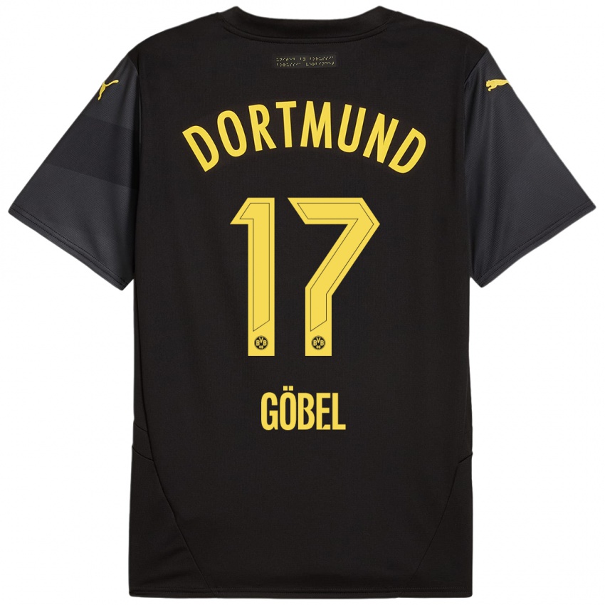 Kinder Patrick Göbel #17 Schwarz Gelb Auswärtstrikot Trikot 2024/25 T-Shirt