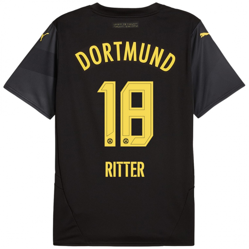 Kinder Roméo Ritter #18 Schwarz Gelb Auswärtstrikot Trikot 2024/25 T-Shirt