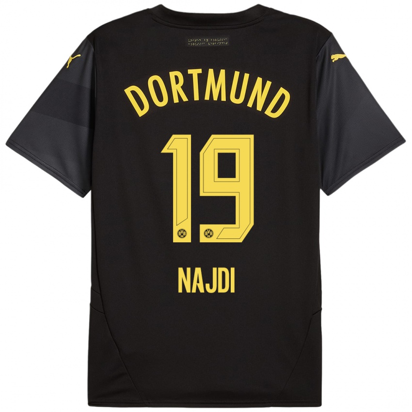 Kinder Ahmad Najdi #19 Schwarz Gelb Auswärtstrikot Trikot 2024/25 T-Shirt