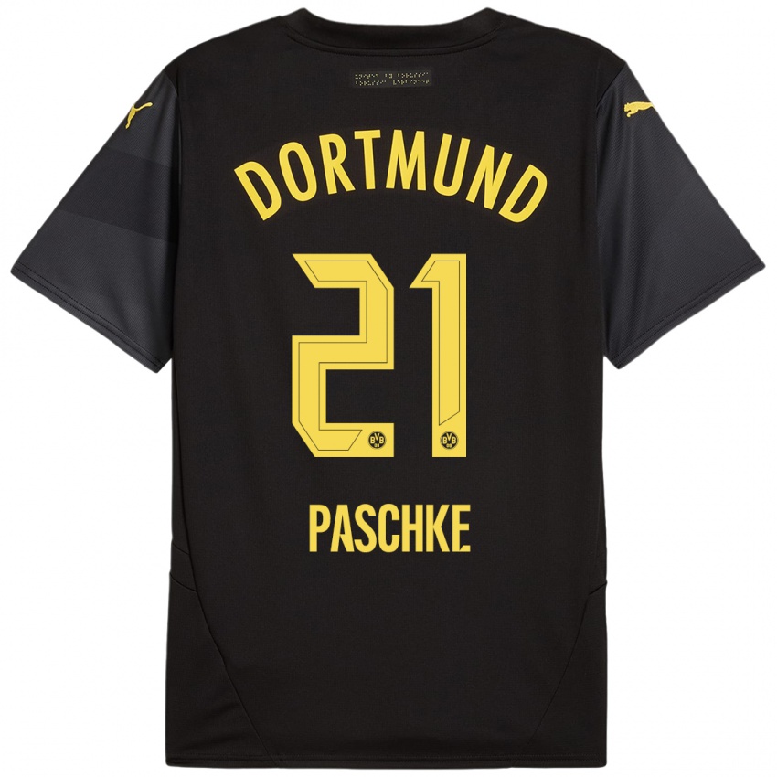 Kinder Felix Paschke #21 Schwarz Gelb Auswärtstrikot Trikot 2024/25 T-Shirt