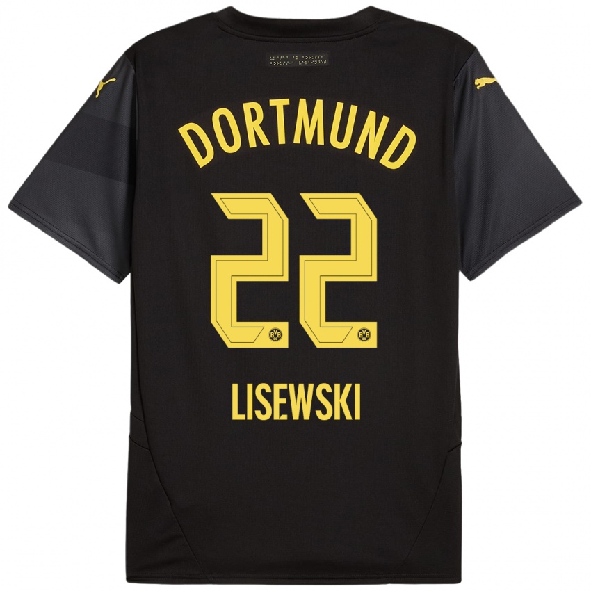 Kinder Robin Lisewski #22 Schwarz Gelb Auswärtstrikot Trikot 2024/25 T-Shirt