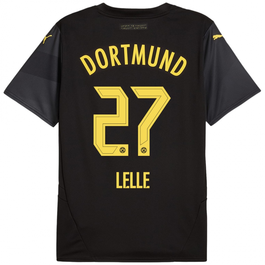 Kinder David Lelle #27 Schwarz Gelb Auswärtstrikot Trikot 2024/25 T-Shirt