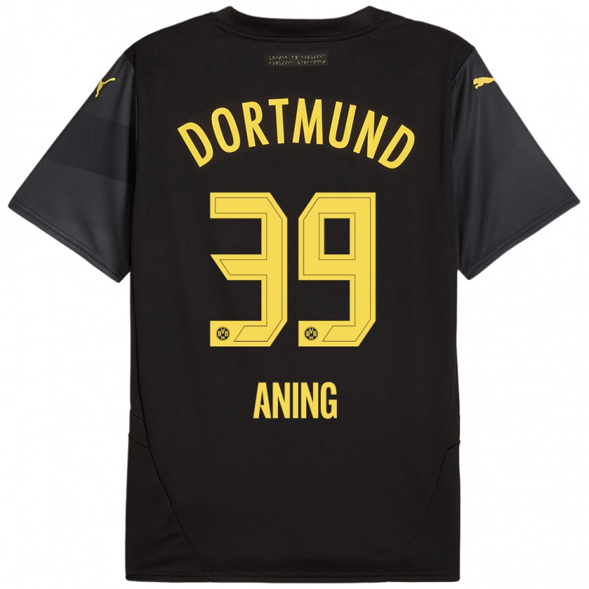 Kinder Prince Aning #39 Schwarz Gelb Auswärtstrikot Trikot 2024/25 T-Shirt