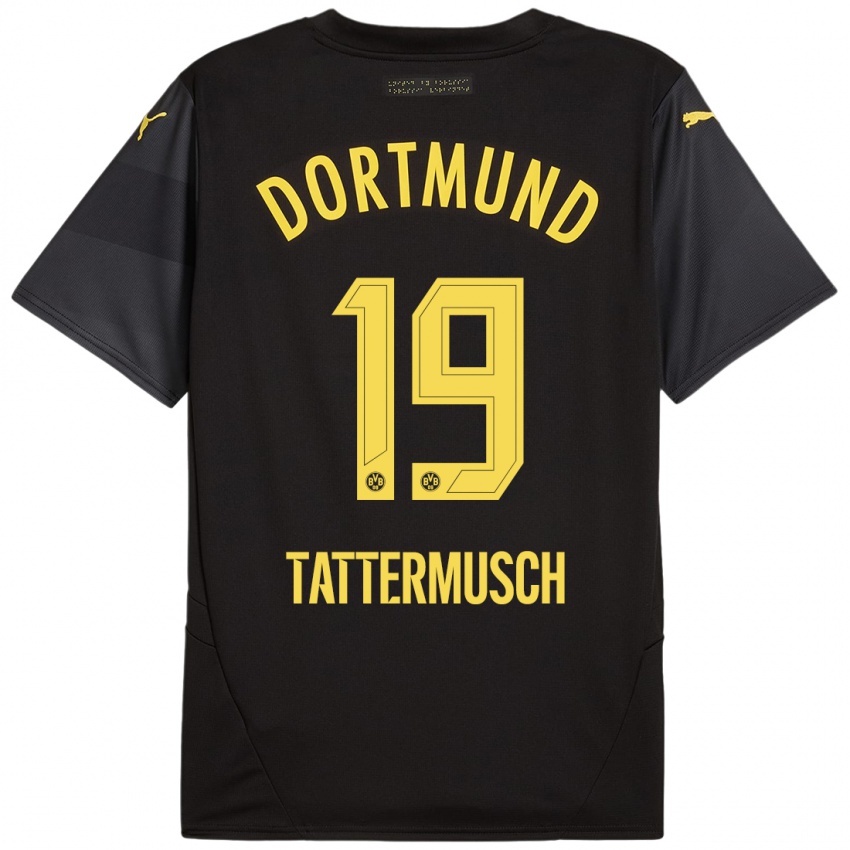 Kinder Ted Tattermusch #19 Schwarz Gelb Auswärtstrikot Trikot 2024/25 T-Shirt