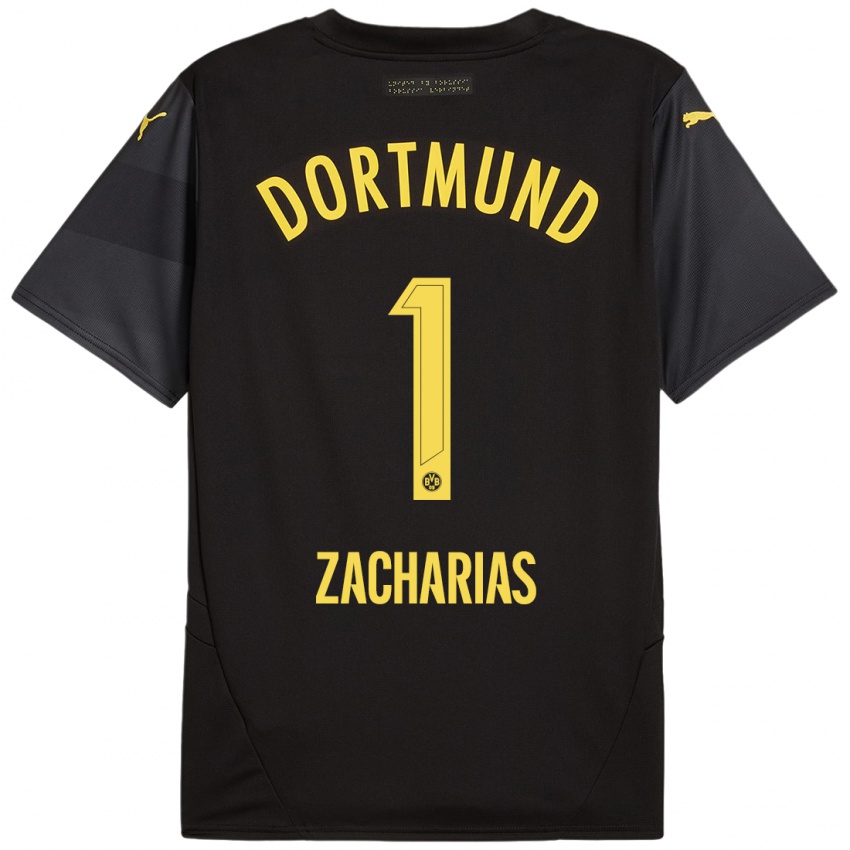 Kinder Marlon Zacharias #1 Schwarz Gelb Auswärtstrikot Trikot 2024/25 T-Shirt