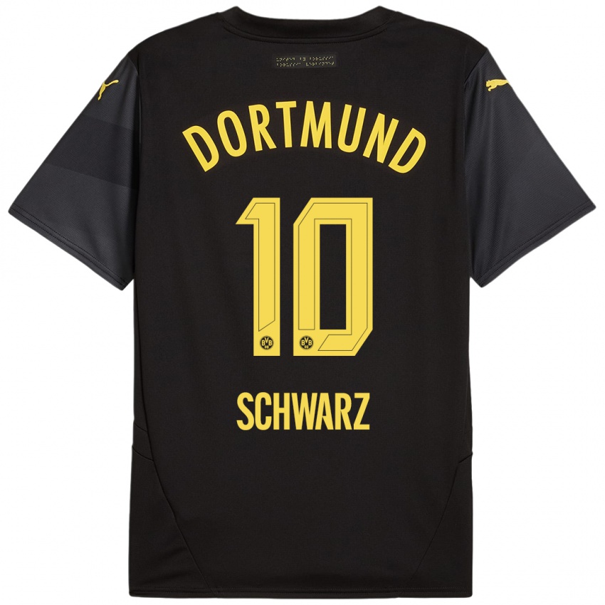 Kinder Oskar Schwarz #10 Schwarz Gelb Auswärtstrikot Trikot 2024/25 T-Shirt