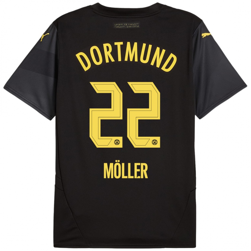 Kinder Paul Möller #22 Schwarz Gelb Auswärtstrikot Trikot 2024/25 T-Shirt