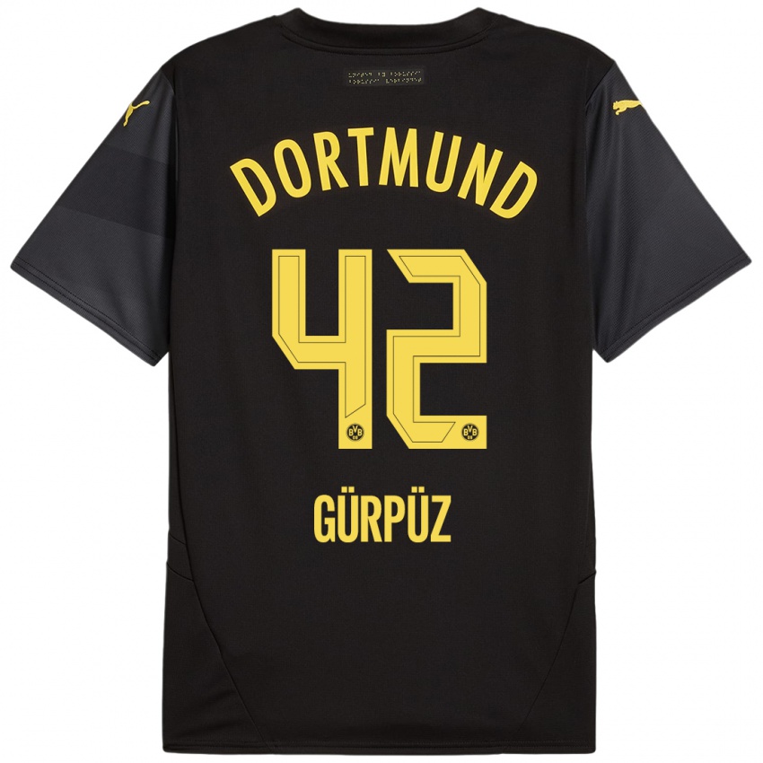 Kinder Goktan Gurpuz #42 Schwarz Gelb Auswärtstrikot Trikot 2024/25 T-Shirt