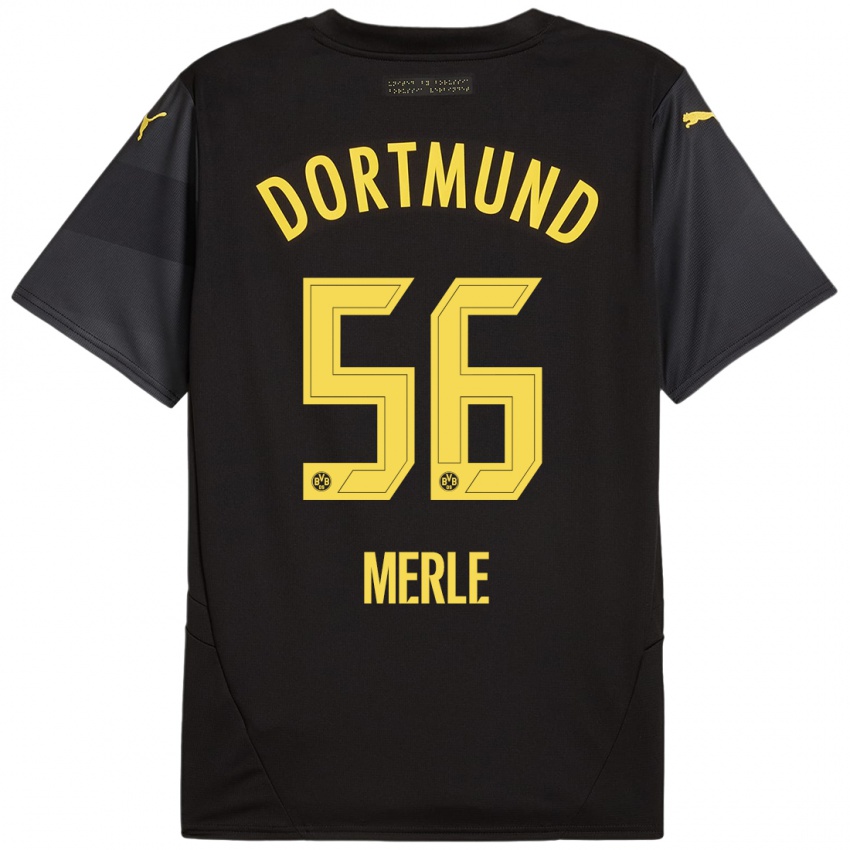 Kinder Albers Merle #56 Schwarz Gelb Auswärtstrikot Trikot 2024/25 T-Shirt