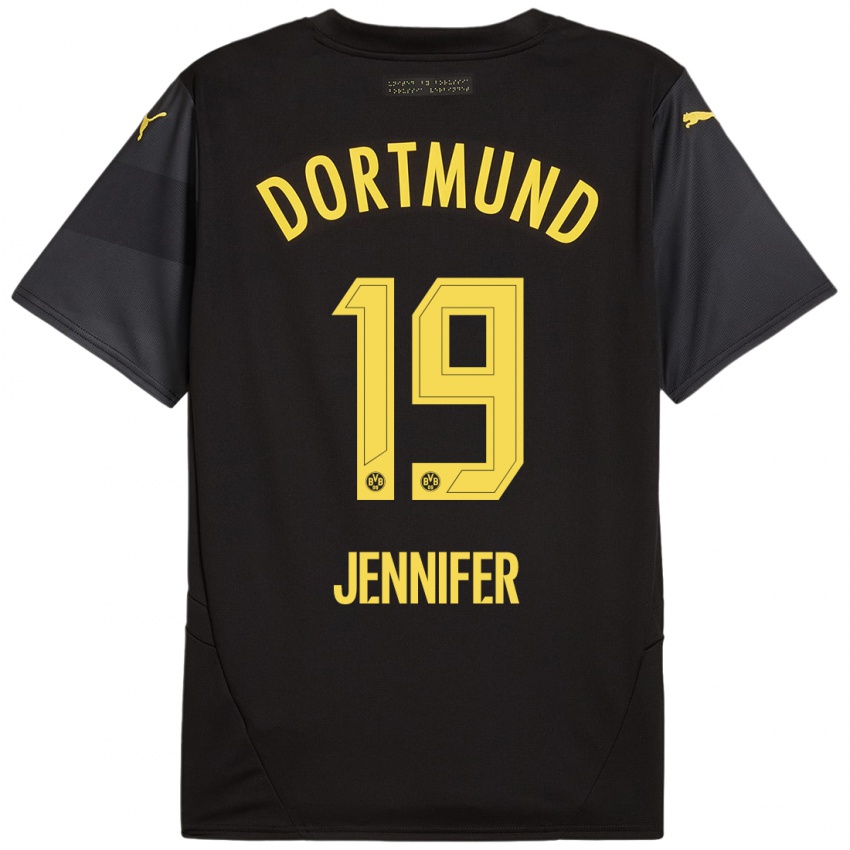 Kinder Gutierrez Bermejo Jennifer #19 Schwarz Gelb Auswärtstrikot Trikot 2024/25 T-Shirt