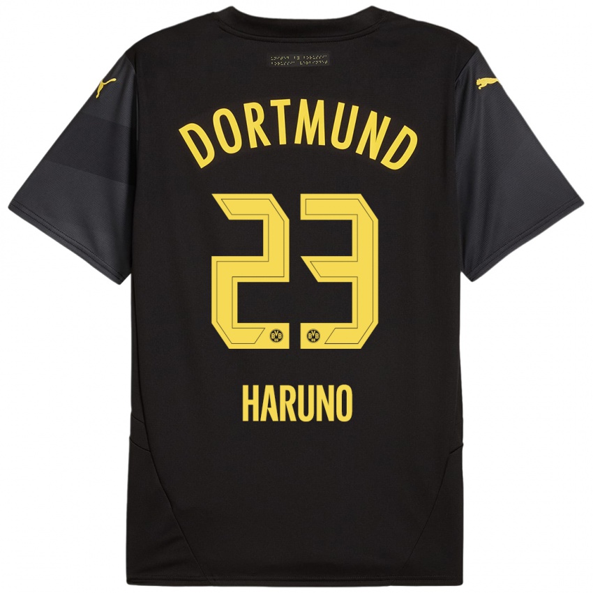 Kinder Sasaki Haruno #23 Schwarz Gelb Auswärtstrikot Trikot 2024/25 T-Shirt