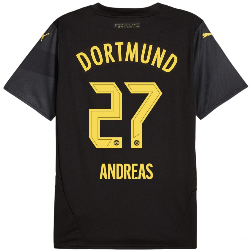 Kinder Kuno Andreas #27 Schwarz Gelb Auswärtstrikot Trikot 2024/25 T-Shirt